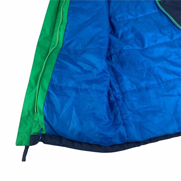 Lands End Zip Front Color Block Jacket Hooded - Picture 5 of 7